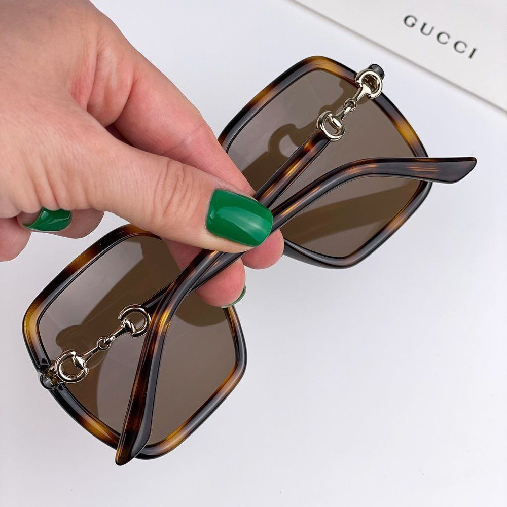 Gucci GG0890S 002 Sunglasses Dark Havana Brown Women - Picture 2 of 12